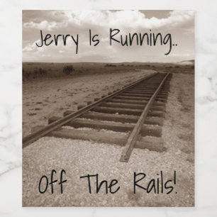 Retirement Train Rails Party Celebrate Wine Labels