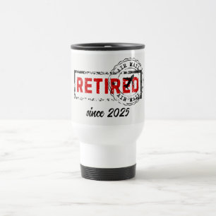 Retirement Travel Post Stamp Grunge Travel Mug