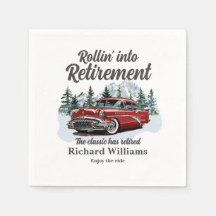 Retirement Travel Theme Classic Retro Car Rolling Napkin