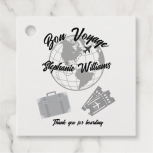 Retirement Travel Theme Party Bon Voyage Globe Favour Tags