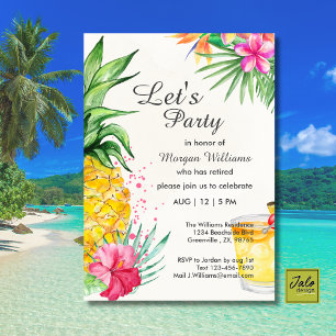 Retirement Tropical Summer Cocktail Party Invitation