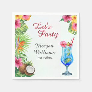 Retirement Tropical Summer Dine & Cocktail Party  Napkin