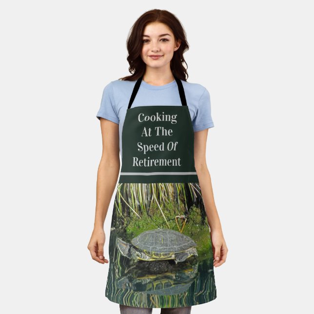 Retirement Turtle Lake Photo Reflection of Nature Apron (Worn)