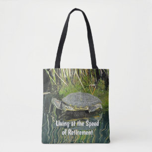Retirement Turtle Photo Water Reflection Nature Tote Bag