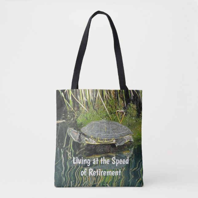 Retirement Turtle Photo Water Reflection Nature Tote Bag (Front)