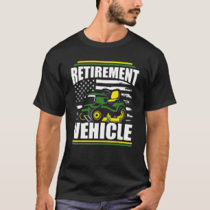 Retirement Vehicle  Riding Lawn Mower American Fla T-Shirt