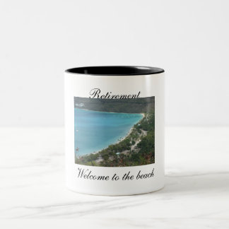Retirement, Welcome to the beach - Customised Two-Tone Coffee Mug