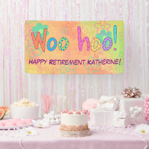Retirement WooHoo Name Personalised Banner