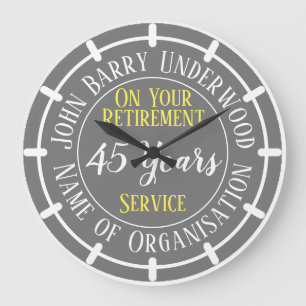 Retirement Years Served Large Presentation Clock