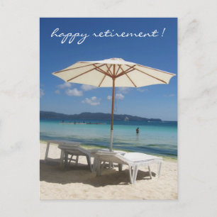 retiring umbrella seats postcard