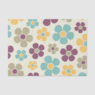 Reto 1960s Style Mid Mod Floral Pattern Tissue Pap Paper