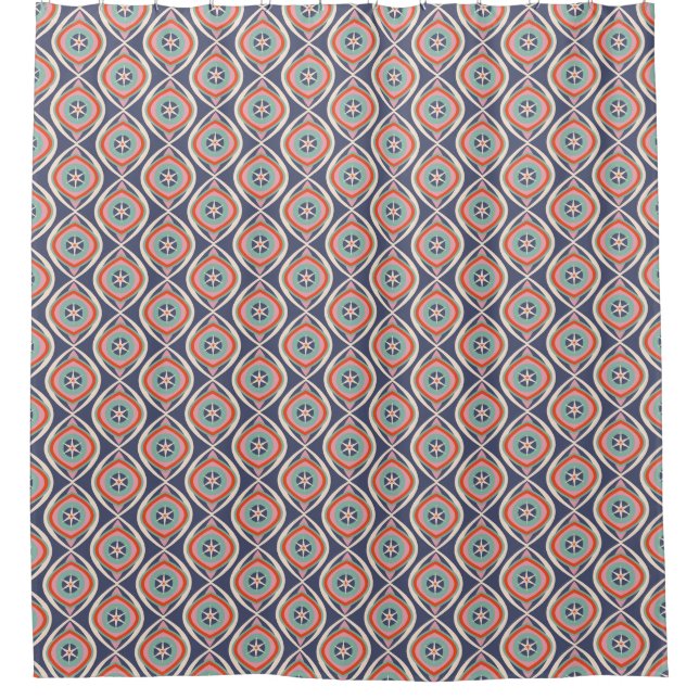 Reto Geometric Pattern Shower Curtain (Front)