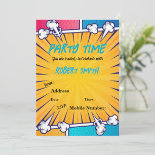 Reto Pop Art Personalised Invitation