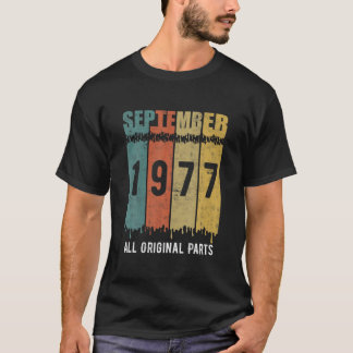 Reto Vintage 43Rd Birthday Tee, Born In September T-Shirt