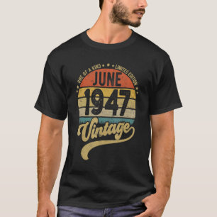 Reto Vintage 75th Birthday 75 Years Old Born In Ju T-Shirt