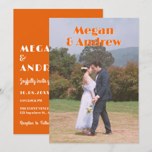 Reto wedding photo invitation