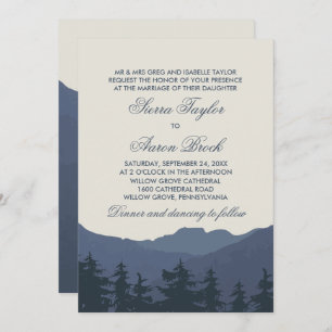 Retreat to the Mountains Formal Wedding Invitation