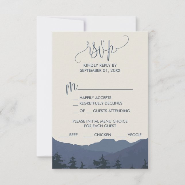 Retreat to the Mountains Menu Choice RSVP Card (Front)