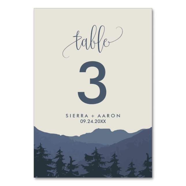 Retreat to the Mountains Table Number (Front)