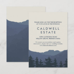 Retreat to the Mountains Wedding Reception Card