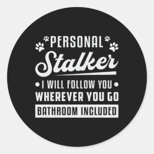 Retriever Bathroom Included Dog Lover Puppy Funny Classic Round Sticker