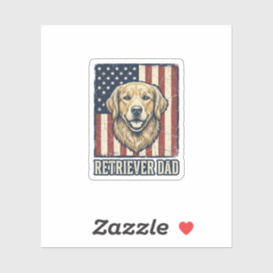 Retriever Dad Vintage Dog Flag Shirt Design_1