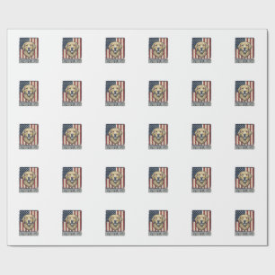 Retriever Dad Vintage Dog Flag Shirt Design_1 Wrapping Paper
