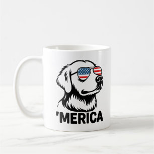 Retriever Dog 4th Of July Merica Coffee Mug