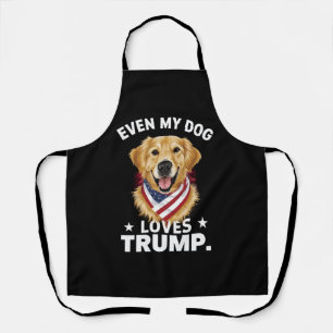 Retriever Even My Dog Loves Trump USA Flag Apron