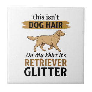 Retriever Glitter Funny Dog Lover Vintage Design_1 Ceramic Tile