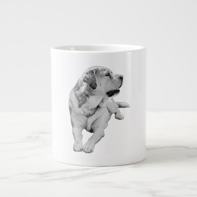 Retriever Reverie, Soft Shaded Large Coffee Mug (Front)