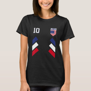 Retro10 American Football USA Soccer USA Flag T-Shirt