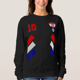 Retro10 Croatian Football Croatia Soccer Croatia F Sweatshirt