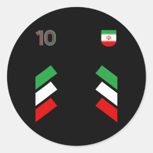 Retro10 Iran Footbyll Iran Soccer Iran Flag Classic Round Sticker