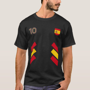 Retro10 Spain Footbyll Spain Soccer Spain Flag T-Shirt