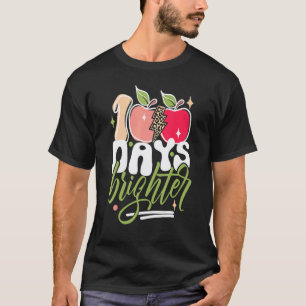 Retro 100 Days Brighter Groovy Teacher 100th Day o T-Shirt