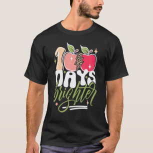 Retro 100 Days Brighter Groovy Teacher 100th Day o T-Shirt