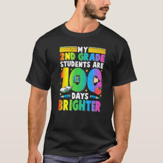 Retro 100 Days Of School 2nd Grade Teachers 100th T-Shirt