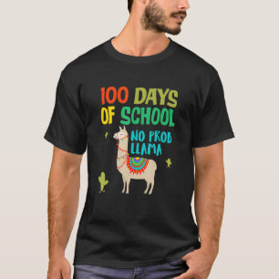 Retro 100 Days Of School No Prob LLAMA Shirt
