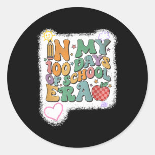 Retro 100 Days Of School Shirt Classic Round Sticker