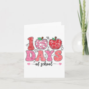 Retro 100 Days Of School Smile Face Cute 100th Day Card