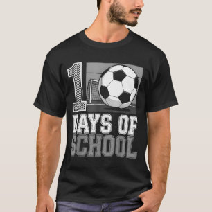 Retro 100 Days Of School Soccer Teacher Student 10 T-Shirt