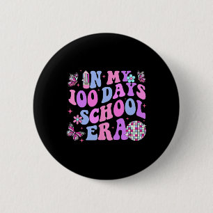 Retro 100th Day Of School Teacher Kid 100 Days Of 6 Cm Round Badge