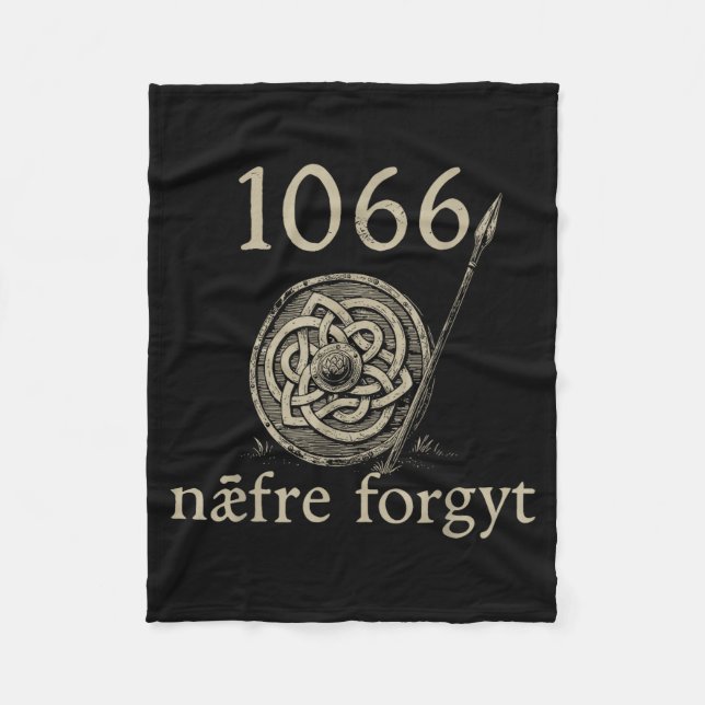Retro 1066 Naefre Forgyt Never Forget Viking Engla Fleece Blanket (Front)