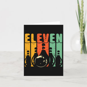 Retro 11th Birthday Bowling Design Turning 11 Bowl Card
