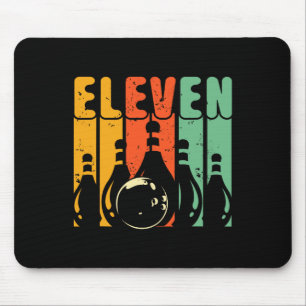 Retro 11th Birthday Bowling Design Turning 11 Bowl Mouse Pad