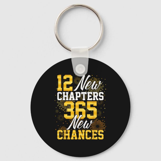 Retro 12 New Chapters 365 New Chances Happy New Ye Key Ring (Front)