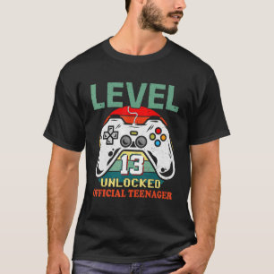Retro 13 Birthday Level 13 Unlocked Official Teena T-Shirt
