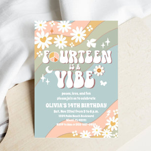 Retro 14th Birthday Party Invitation