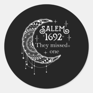 Retro 1692 They Missed One Witch Salem 1692 Hallow Classic Round Sticker